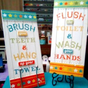 Colorful Bathroom Wall Art Set